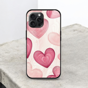 Red Heart Glossy Metal TPU Mobile Case