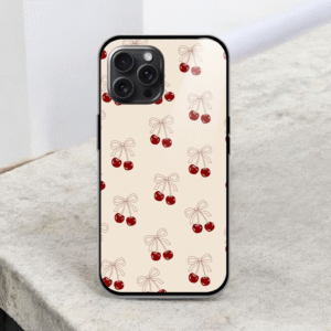 Cherry Bow Glossy Metal TPU Mobile Case