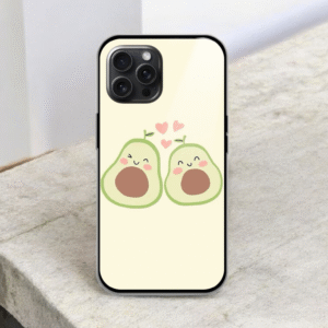 Cute Avocado Glossy Metal TPU Mobile Case