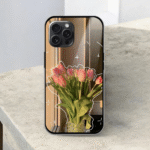 Pink Tulips Glossy Metal TPU Mobile Case