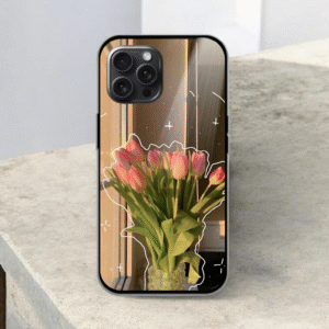 Pink Tulips Glossy Metal TPU Mobile Case