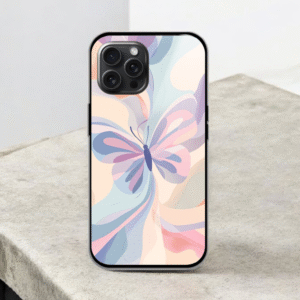 Butterfly Glossy Metal TPU Mobile Case