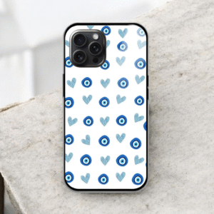 Evil Eye And Heart Glossy Metal TPU Mobile Case