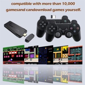 Wireless video games for tv gaming Retro gaming console with Game Stick 1080p Plug & Play TV Video Game Set for 2 player with 9Emulator for Kids...