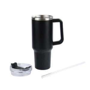 Steel Drink Bottle With Handle For Travel Leakproof Insulated Green 1200ml (Black)