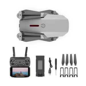 E88 Drone with 4k Camera Foldable 1080P HD Drone with FPV Live Video, Smart Gestures Selfie, Altitude, Off/Landing, Car 3D Series Flips, Headless Shade Mode, Aerial Photography Sun (Multicolour)
