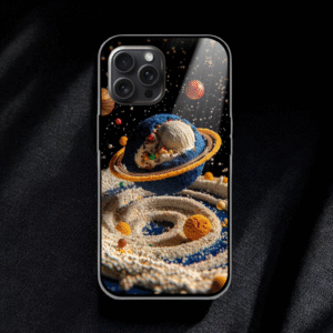 Space Glossy Metal TPU Mobile Case
