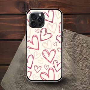 Sketch Heart Glossy Metal TPU Mobile Case