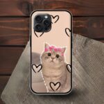 Cute kitty Glossy Metal TPU Mobile Case