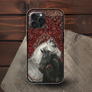 Regal Stallion Tapestry Glossy Metal TPU Mobile Case