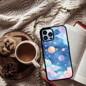 Planet Pattern Glossy Metal TPU Mobile Case