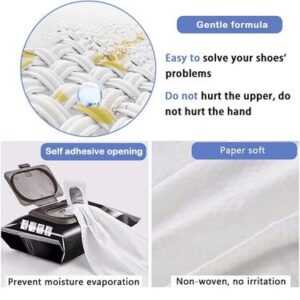 Shoe Cleaning Wet Wipes (80 Pack) - Travel Friendly!