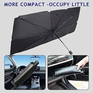 Car Windshield Sun Shade Umbrella, Foldable Car Windshield Sun Shade Cover, Block UV Rays & Sun Heat Insulation, Keep Car Cool, Front Window Sunshade for Hatchback, Truck, SUV, MPV