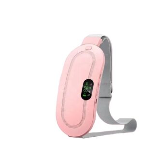 Portable Cordless Heating Pad for Menstrual Cramps Relief, for Stomach, 3-Speed Temperature Adjustment and 4-Speed Massage Modes, Back and Belly Heating Pad for Women Pink Color