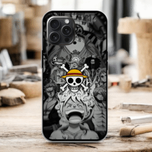 One Piece Glossy Metal TPU Mobile Case