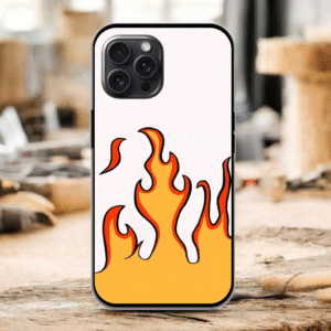 Red Orange Burn Glossy Metal TPU Mobile Case