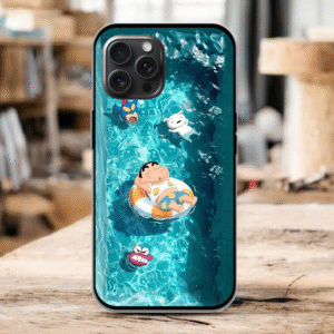 Shinchan & Gang Glossy Metal TPU Mobile Case