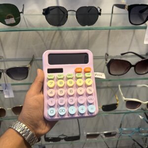 Colorful Calculator - 12-Digit Mechanical Calculator with LCD Display Big Buttons Easy to Press,Colorful Candy Calculator,Automatic Sleep,with Battery.for Office,School, Home